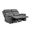 Conia Power Double Recliner Loveseat | Dark Gray Leather | USB | 63’’ BM338567