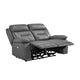 Conia Power Double Recliner Loveseat | Dark Gray Leather | USB | 63’’ BM338567