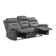 Conia Manual Double Recliner Sofa | Dark Gray Top Grain Leather 87’’ BM338568