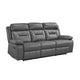 Conia Manual Double Recliner Sofa | Dark Gray Top Grain Leather 87’’ BM338568