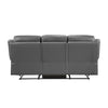 Conia Manual Double Recliner Sofa | Dark Gray Top Grain Leather 87’’ BM338568