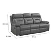 Conia Manual Double Recliner Sofa | Dark Gray Top Grain Leather 87’’ BM338568