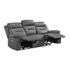 Conia Power Double Recliner Sofa | Dark Gray Leather | USB | 87’’ BM338569