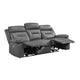 Conia Power Double Recliner Sofa | Dark Gray Leather | USB | 87’’ BM338569