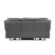 Conia Power Double Recliner Sofa | Dark Gray Leather | USB | 87’’ BM338569