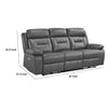 Conia Power Double Recliner Sofa | Dark Gray Leather | USB | 87’’ BM338569
