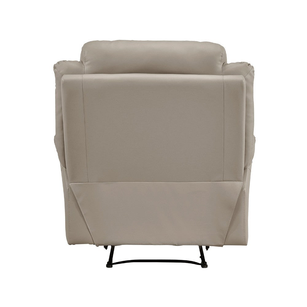 Conia Manual Reclining Chair | Latte Beige Top Grain Leather Cushions BM338570