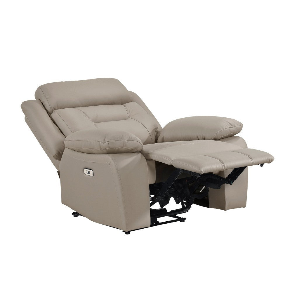 Conia Power Reclining Chair | Soft Latte Beige Leather | USB Charger BM338571