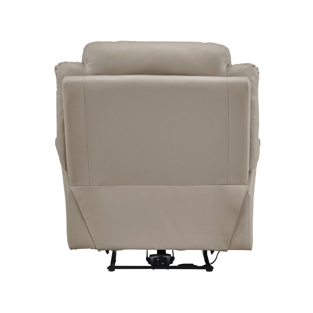 Conia Power Reclining Chair | Soft Latte Beige Leather | USB Charger BM338571