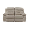 Conia Manual Double Reclining Loveseat | Latte Beige Leather | 63’’ BM338572