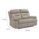 Conia Power Double Recliner Loveseat | USB | Latte Beige Leather 63’’ BM338573