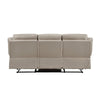 Conia Manual Double Reclining Sofa | Latte Beige Leather | 87’’ BM338574