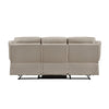 Conia Manual Double Reclining Sofa | Latte Beige Leather | 87’’ BM338574