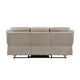 Conia Manual Double Reclining Sofa | Latte Beige Leather | 87’’ BM338574
