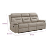 Conia Manual Double Reclining Sofa | Latte Beige Leather | 87’’ BM338574
