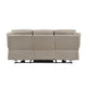 Conia Power Double Reclining Sofa | Latte Beige Leather | USB | 87’’ BM338575