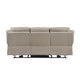 Conia Power Double Reclining Sofa | Latte Beige Leather | USB | 87’’ BM338575