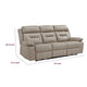 Conia Power Double Reclining Sofa | Latte Beige Leather | USB | 87’’ BM338575