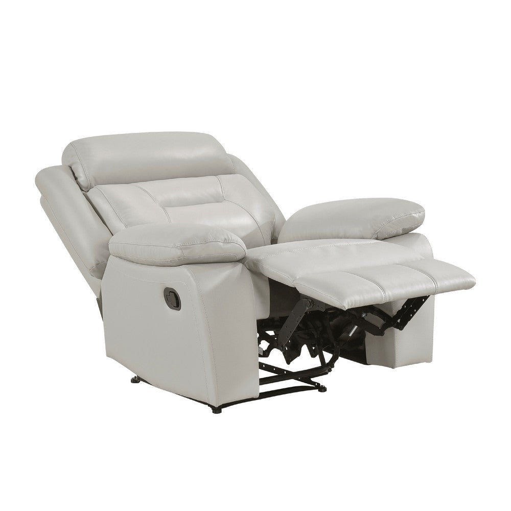 Conia Manual Reclining Chair | Light Gray Silver Leather BM338576