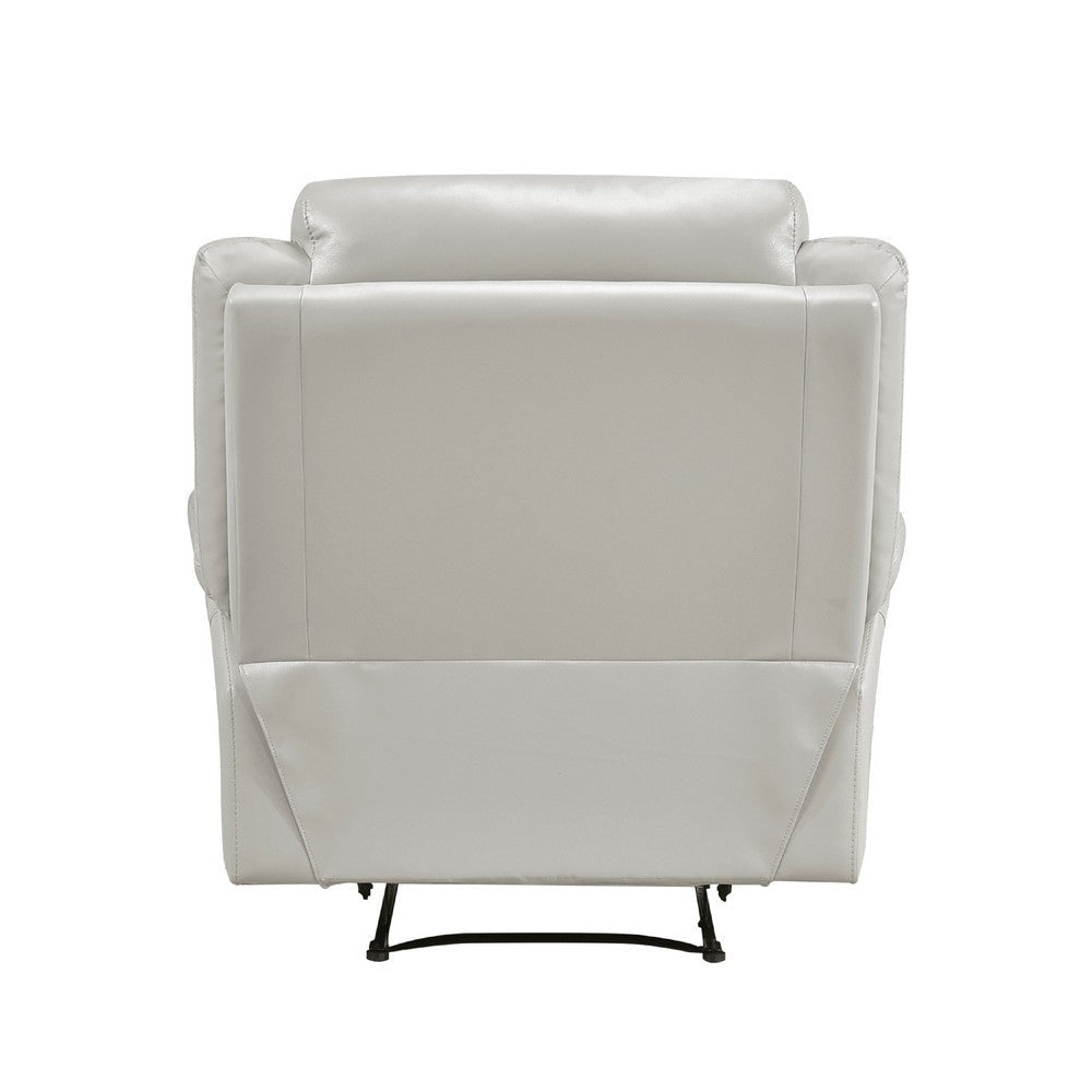 Conia Manual Reclining Chair | Light Gray Silver Leather BM338576