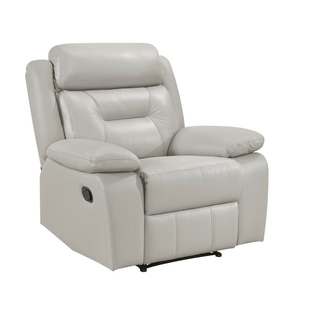Conia Manual Reclining Chair | Light Gray Silver Leather BM338576