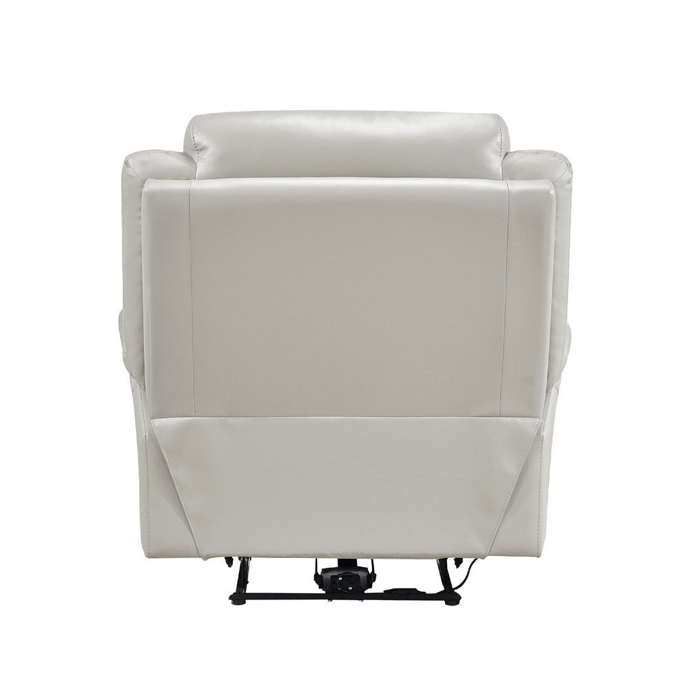 Conia Power Reclining Chair | Light Gray Silver Leather | USB Port BM338577
