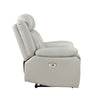 Conia Power Reclining Chair | Light Gray Silver Leather | USB Port BM338577
