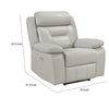 Conia Power Reclining Chair | Light Gray Silver Leather | USB Port BM338577