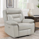 Conia Power Reclining Chair | Light Gray Silver Leather | USB Port BM338577