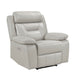 Conia Power Reclining Chair | Light Gray Silver Leather | USB Port BM338577