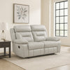 Conia Manual Dual Recliner Loveseat | Light Gray Silver Leather 63’’ BM338578