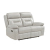 Conia Manual Dual Recliner Loveseat | Light Gray Silver Leather 63’’ BM338578