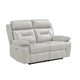 Conia Power Dual Recliner Loveseat | Light Silver Leather | USB | 63’’ BM338579