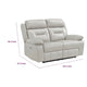 Conia Power Dual Recliner Loveseat | Light Silver Leather | USB | 63’’ BM338579