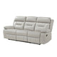 Conia Manual Double Reclining Sofa | Light Gray Silver Leather | 87’’ BM338580
