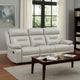 Conia Manual Double Reclining Sofa | Light Gray Silver Leather | 87"
