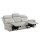 Conia Power Double Reclining Sofa | Light Silver Leather | USB | 87’’ BM338581