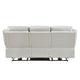 Conia Power Double Reclining Sofa | Light Silver Leather | USB | 87’’ BM338581