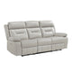 Conia Power Double Reclining Sofa | Light Silver Leather | USB | 87’’ BM338581