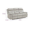 Conia Power Double Reclining Sofa | Light Silver Leather | USB | 87’’ BM338581