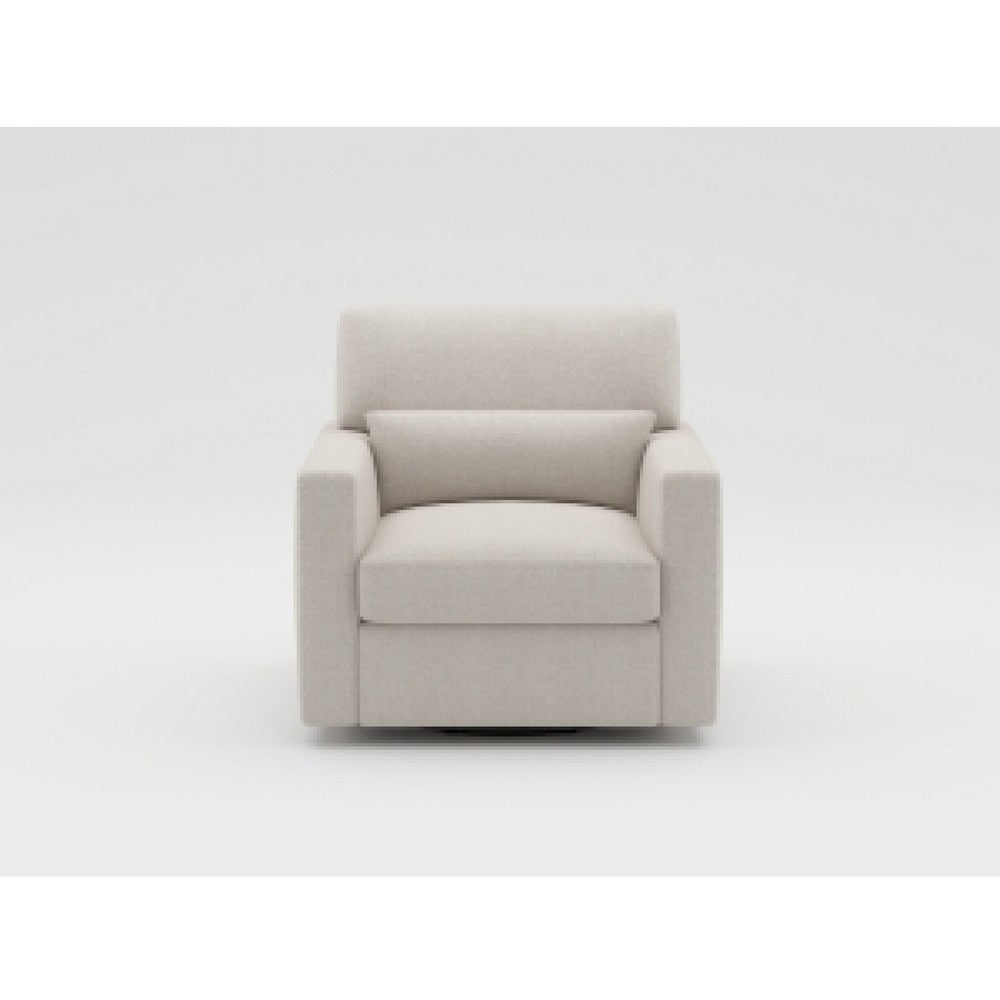 Ompa Swivel Armchair with Lumbar Pillow | Cream Beige Boucle BM338582