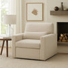 Ompa Swivel Armchair with Lumbar Pillow | Cream Beige Boucle BM338582