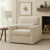 Ompa Swivel Armchair with Lumbar Pillow | Cream Beige Boucle