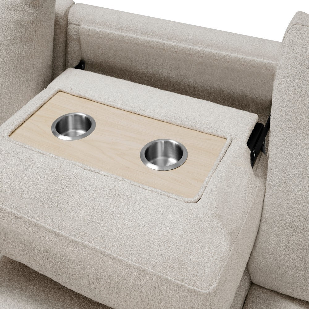 Ompa Modular Armless Sofa with Storage | Cream Beige Boucle | 52’’ BM338583