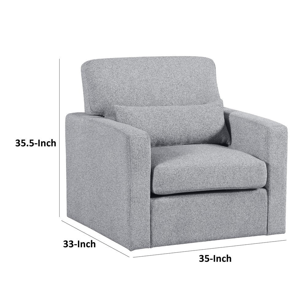 Ompa Swivel Armchair with Lumbar Pillow | Cloud Gray Boucle BM338584