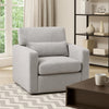 Ompa Swivel Armchair with Lumbar Pillow | Cloud Gray Boucle