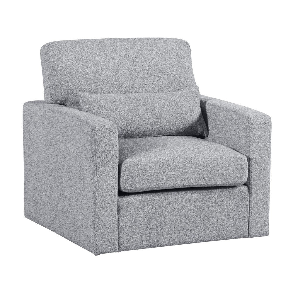 Ompa Swivel Armchair with Lumbar Pillow | Cloud Gray Boucle BM338584