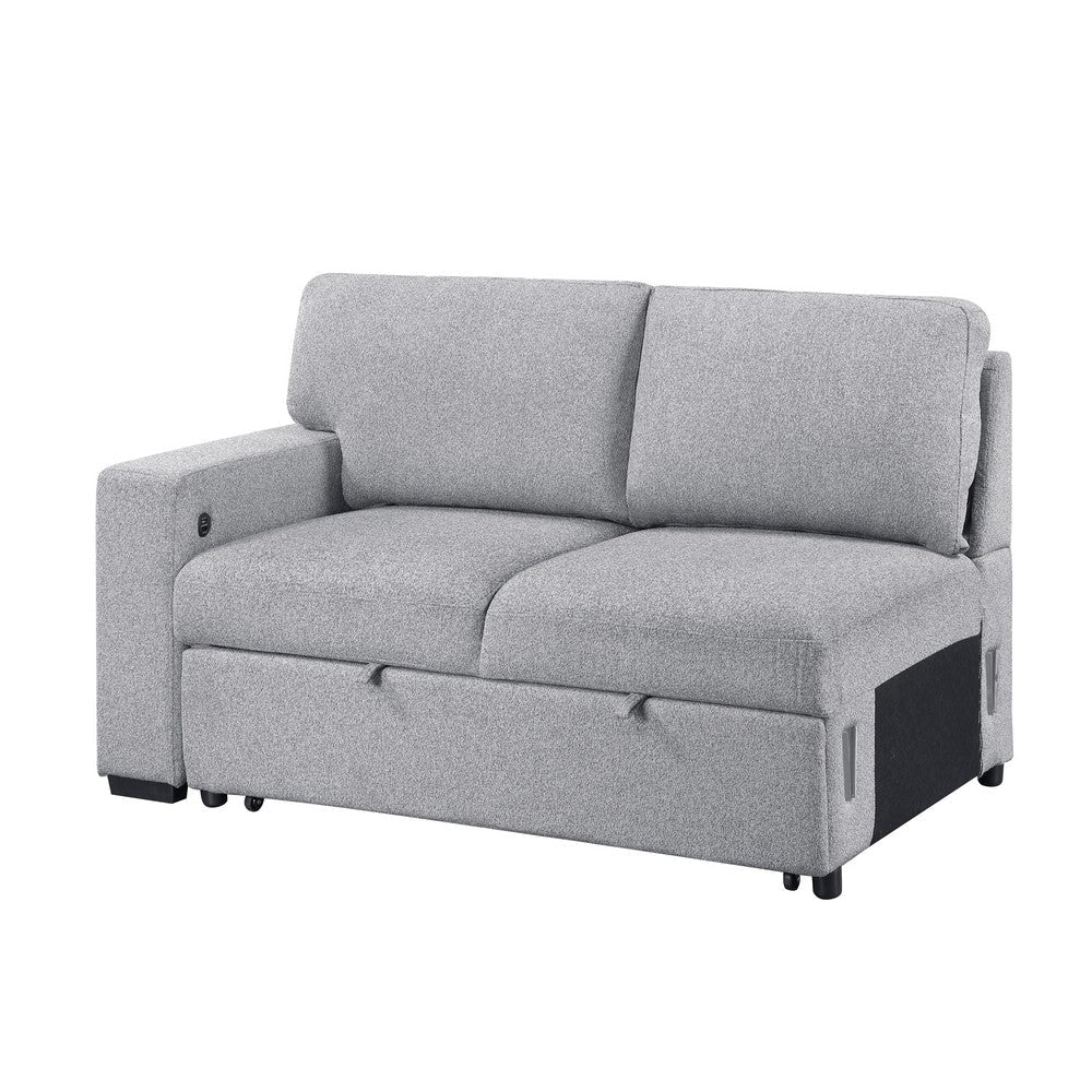 Ompa Modular Armless Sofa with Storage | Cloud Gray Boucle | 52’’ BM338585