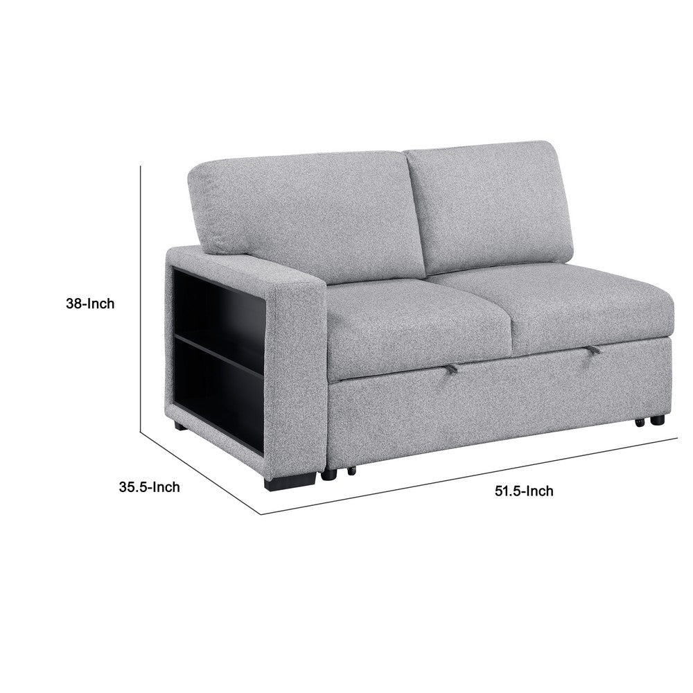 Ompa Modular Armless Sofa with Storage | Cloud Gray Boucle | 52’’ BM338585