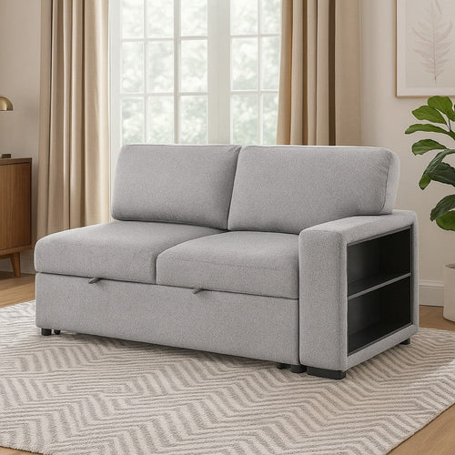 Ompa Modular Armless Sofa with Storage | Cloud Gray Boucle | 52"